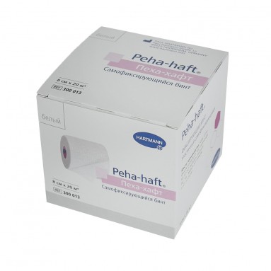  Бинт PEHA-HAFT эластичный самофиксирующийся 8см*20м белый 932448 (300013)  фото