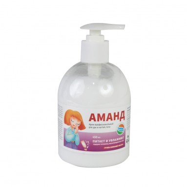  Крем Аманд д/рук, ногтей, тела 450мл флакон с ДОЗАТОРОМ (с маслом Ши, миндаля, витамином Е) САНИТЕКА  фото