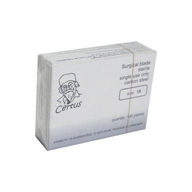  Лезвие хирург. стер. р-р18 CERTUS углеродистая сталь №100  фото