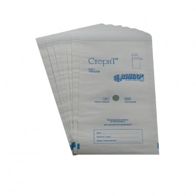  Пакет бум. белый влагопрочный самозакл.'СтериТ' 150*250мм универсальный индикатор №100  фото