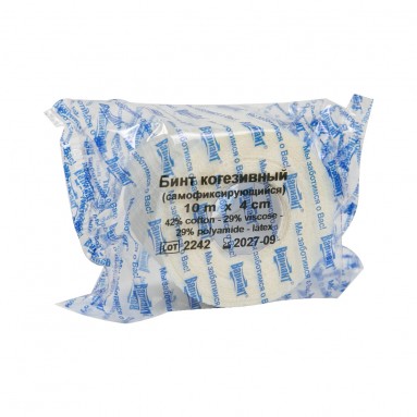  Бинт когезивный эластич. 10м * 4 см №10 (самофиксирующийся) 'Вариант'  фото