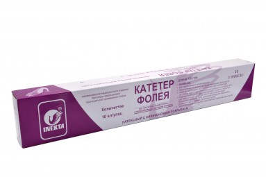  Катетер Фолея 2-х INEKTA латексный с силиконовым покрытием CH14 30мл №10  фото