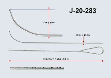  Зонд маточный с делениями изогнутый J-20-283 (зн-3)  фото
