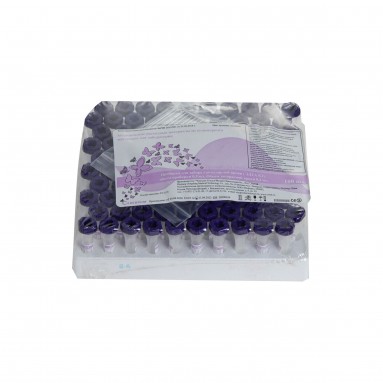  Пробирка с капилляром ЭДТА-К3 (фиол./лиловый) об.крови 0,2мл/об.пробир.0,5мл №100 (пластик)  фото