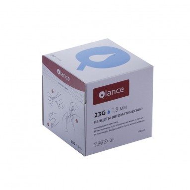  Ланцет 1,8 мм 23G №100 Qlance Uni Lite (Уни Лайт) стер. автомат. голубой  фото