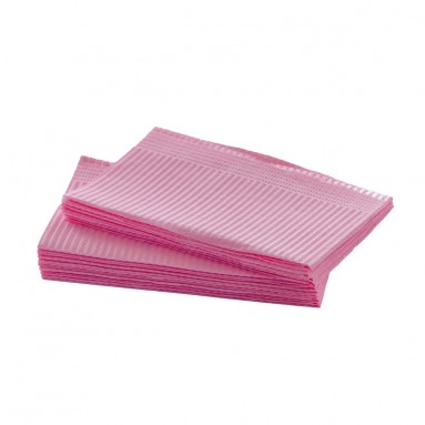  Салфетки д/пациентов нагрудные Стандарт (1+1) слой. 33*45см №500 розовые  фото