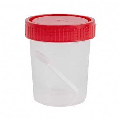  Контейнер д/биопроб полимерный 60мл н/стер. со шпателем в сборе без упак.  фото