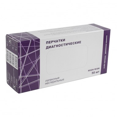  Перчатки латекс. смотр. неопудр. High Risk L  фото