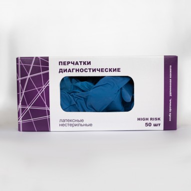  Перчатки латекс. смотр. неопудр. High Risk M  фото