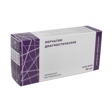  Перчатки латекс. смотр. неопудр. High Risk M  фото