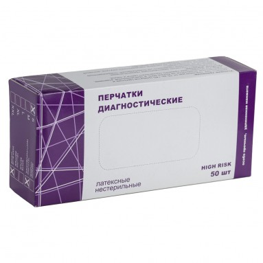  Перчатки латекс. смотр. неопудр. High Risk S  фото